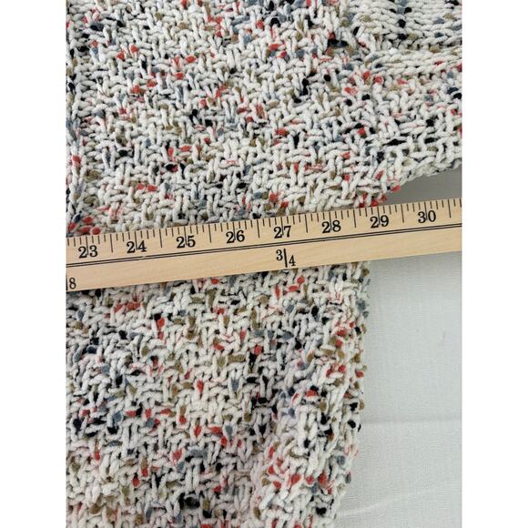 MOON & MADISON Cream Orange Sz Lg Chunky Oversized Knit Crop Sweater Cottagecore - Picture 8 of 10